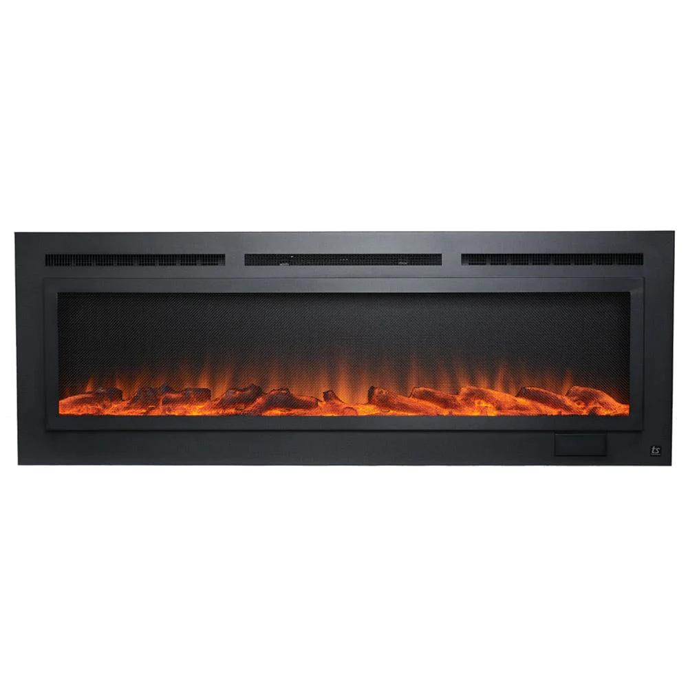 The Sideline Steel 60" Recessed Linear Electric Fireplace - 80047
