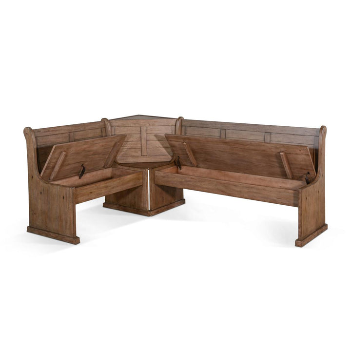 Sunny Designs 0113BU Doe Valley Breakfast Nook corner bench with hidden storage