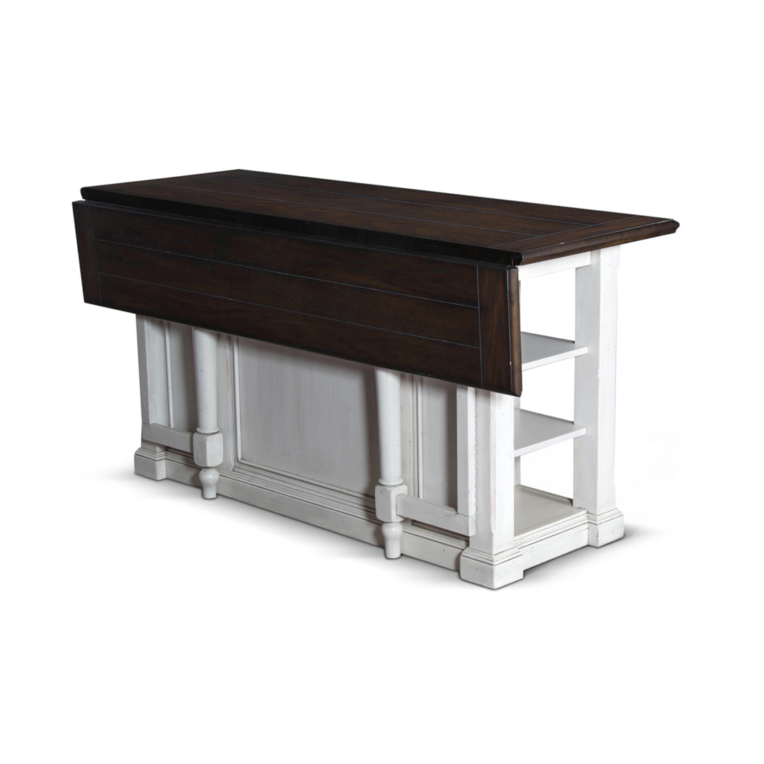 Sunny Designs Carriage House Kitchen Island 1016EC with drop down leaf down