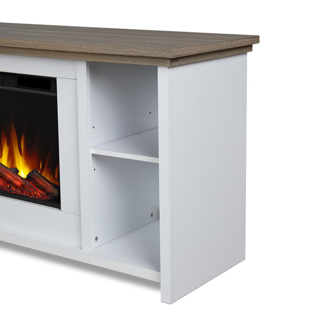 Real Flame Tramore Slim Electric Fireplace Media Cabinet - 13055E-WHT