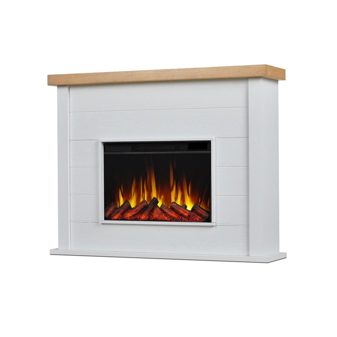 Real Flame Marshall Slim Electric Fireplace Mantel - 13056E-WHT