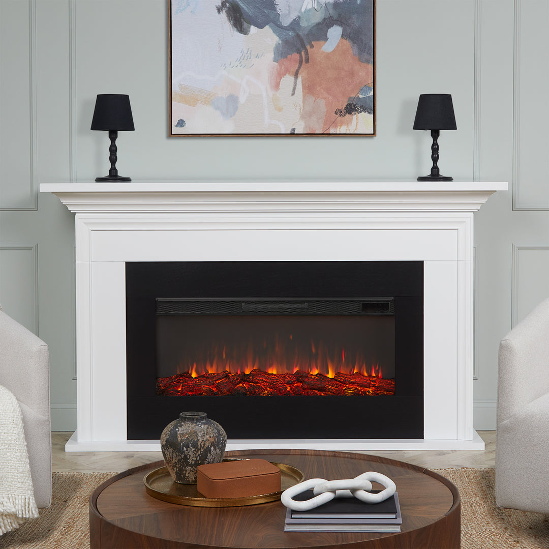 Real Flame Cleo Landscape Mantel with Electric Fireplace - 13065E-W