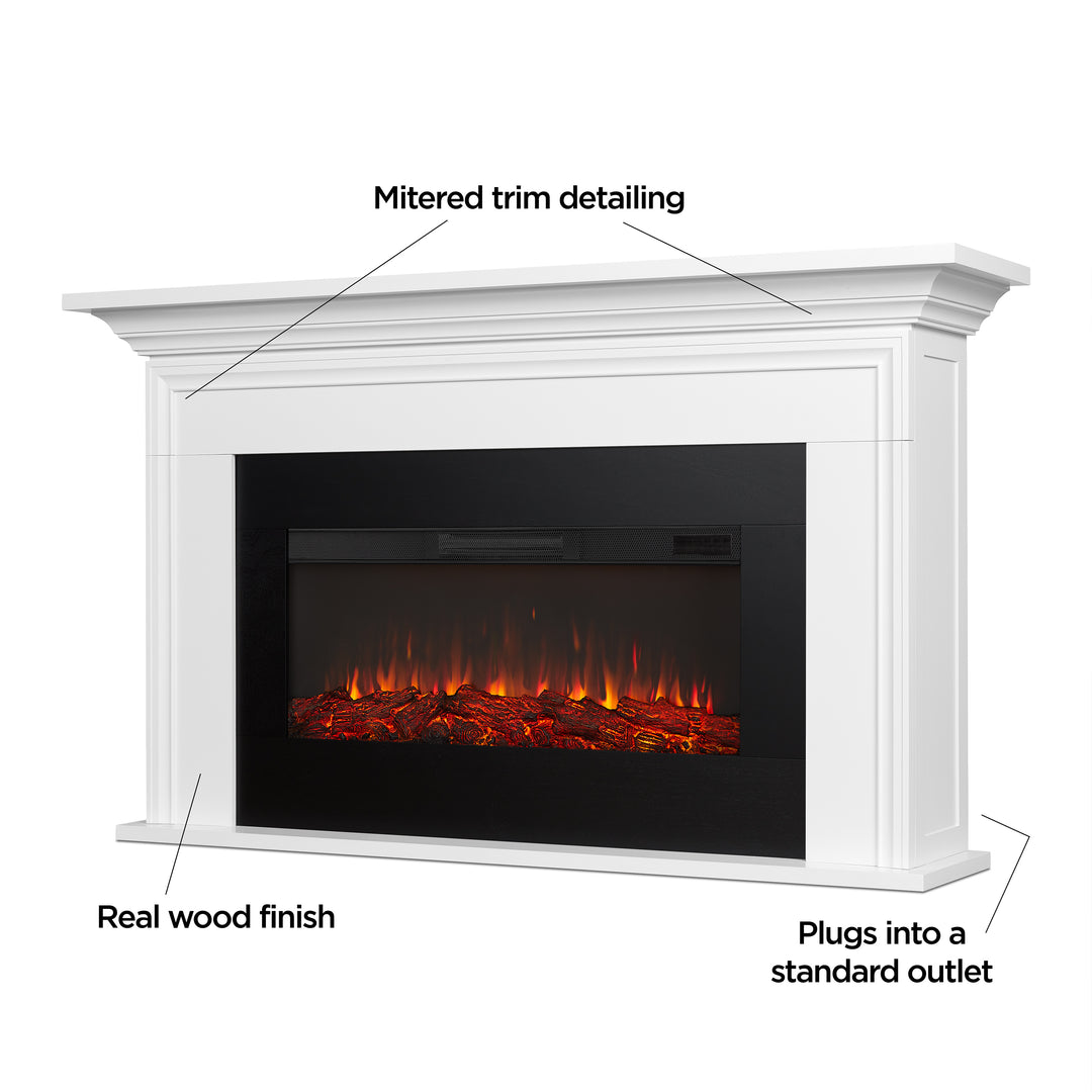 Real Flame Cleo Landscape Mantel with Electric Fireplace - 13065E-W