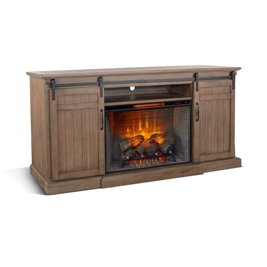 Sunny Designs 3648BU Doe Valley TV Console with electric fireplace option