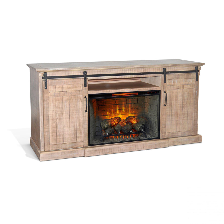 Sunny Designs Desert Rock tv console with electric fireplace insert option