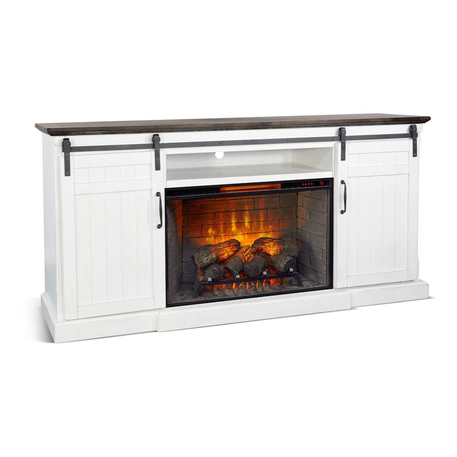Sunny Designs Carriage House tv console 3648EC with electric fireplace insert
