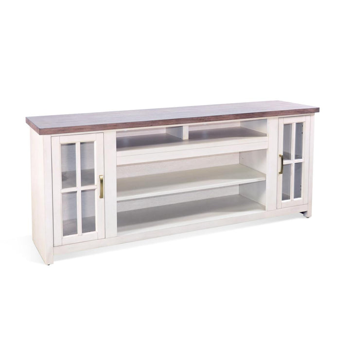 Sunny Designs 3662MB-76 white and brown media console