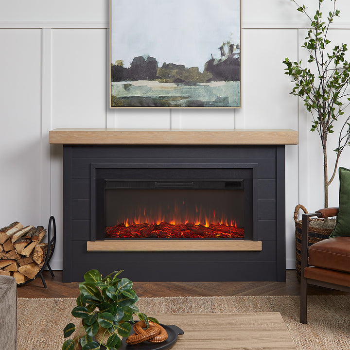 Real Flame Bernice Mantel with Landscape Electric Fireplace - 4220E White or Charcoal