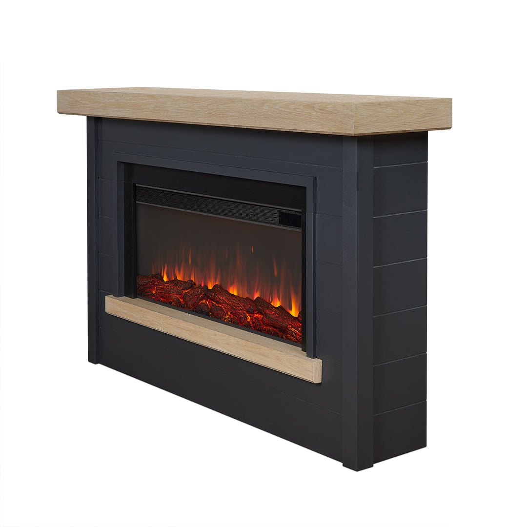 Real Flame Bernice Mantel with Landscape Electric Fireplace - 4220E White or Charcoal