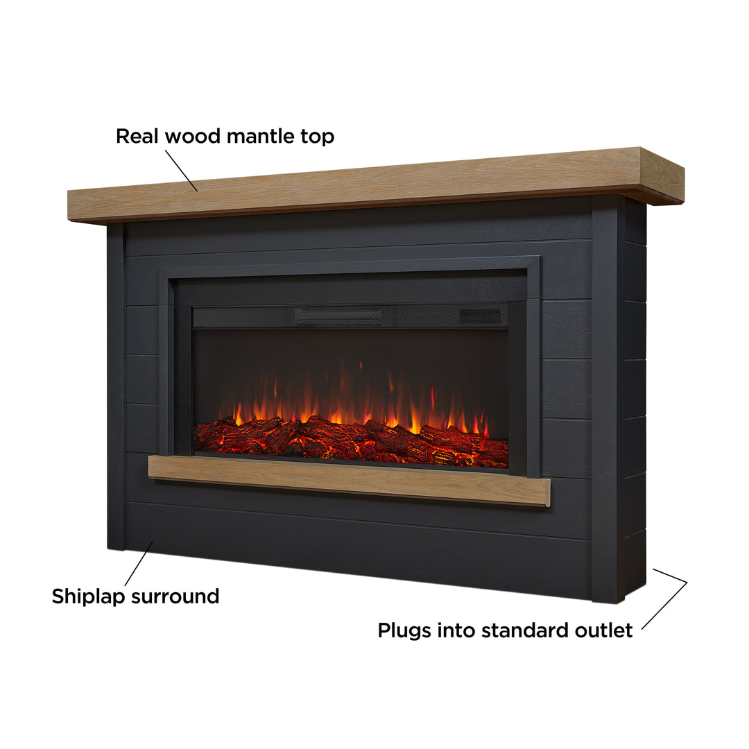 Real Flame Bernice Mantel with Landscape Electric Fireplace - 4220E White or Charcoal