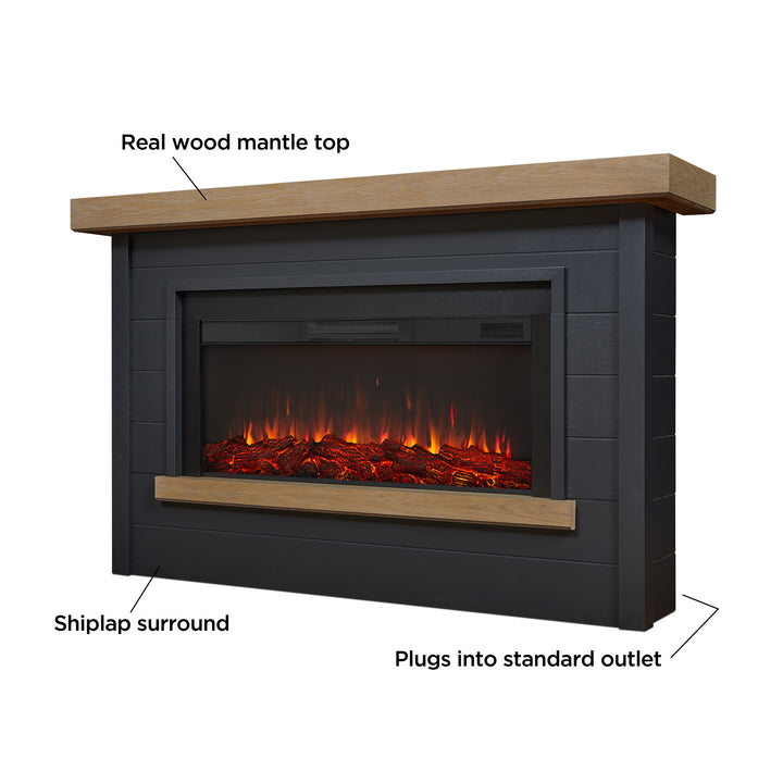 Real Flame Bernice Mantel with Landscape Electric Fireplace - 4220E White or Charcoal