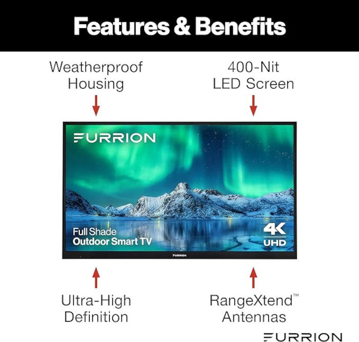 Furrion Aurora 55" Full Shade LED Outdoor Smart 4K Television FDUF55CSA features and benefits details