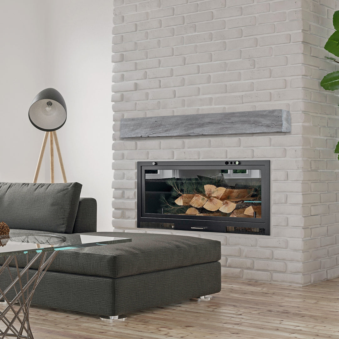 Lexington Hearth Grist Mill Mantel - Weathered Grey