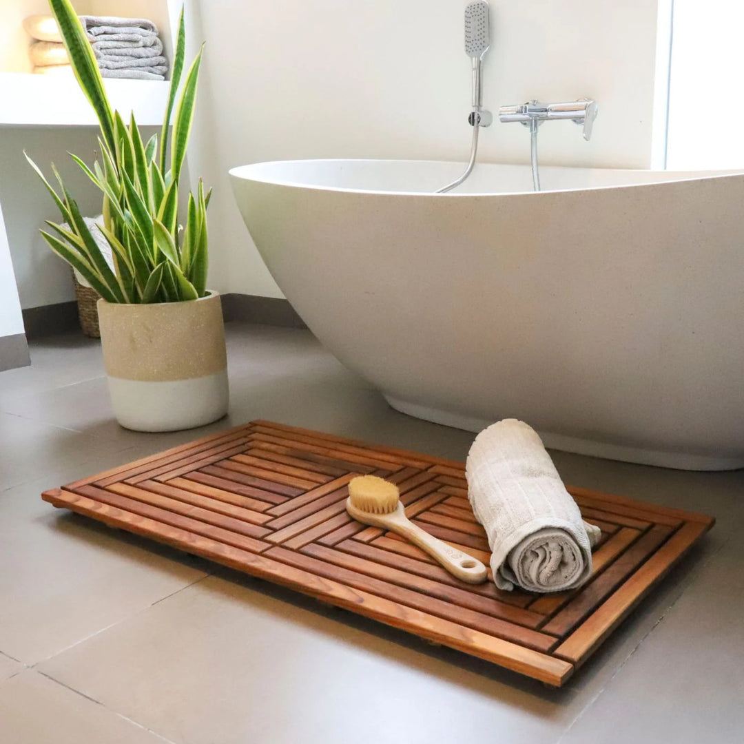 Nordic Teak Denver Oiled Double Framed Bath Mat - SM41
