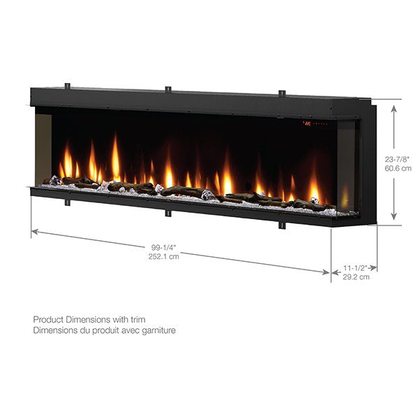 Dimplex Ignite Bold XLF10017-XD Linear Built-in Electric Fireplace Dimensions