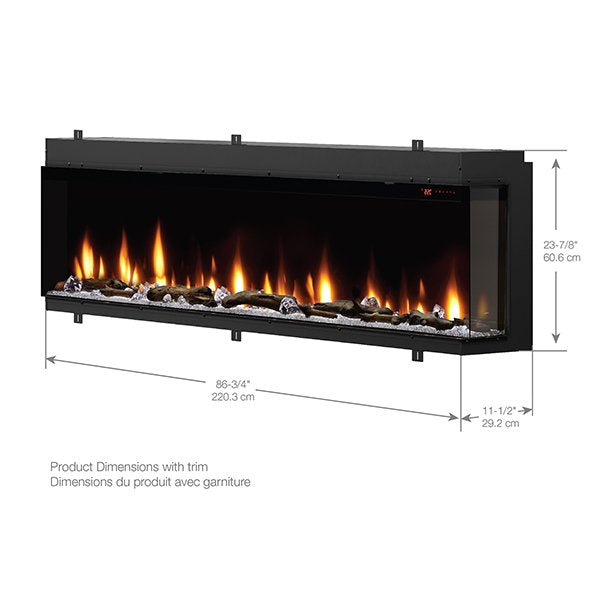 Dimplex Ignite Bold XLF8817-XD Linear Built-in Electric Fireplace Dimensions