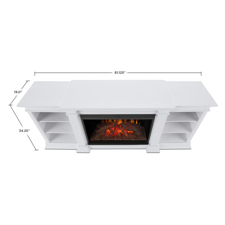 Real Flame Eliot Grand Electric Fireplace Media Console in White - 1290E-W