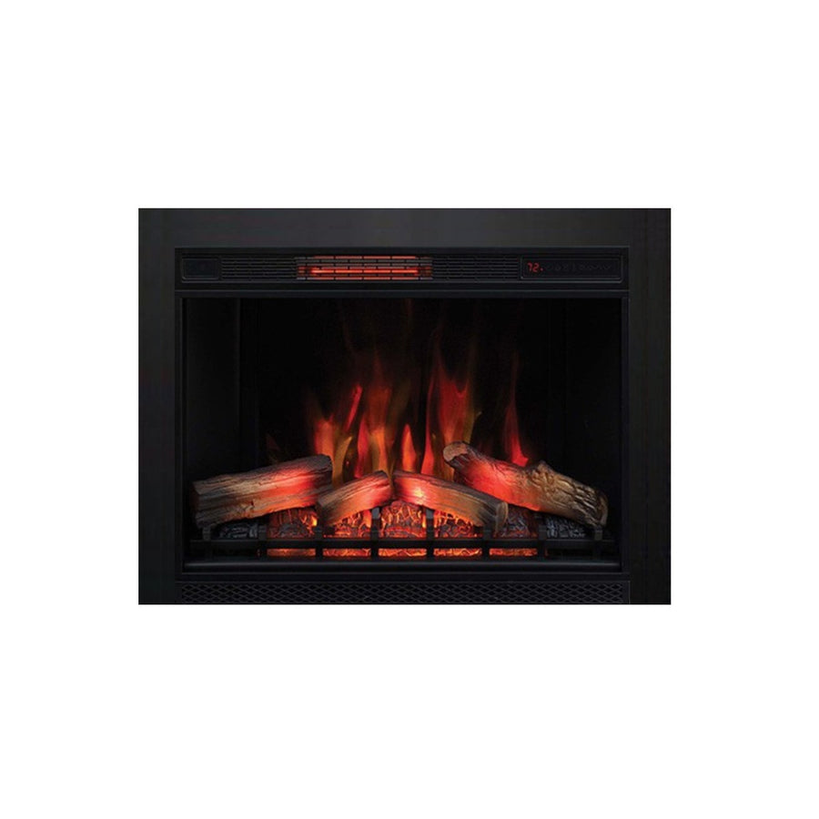 infrared electric fireplace insert with remove-able black 3-sided trim