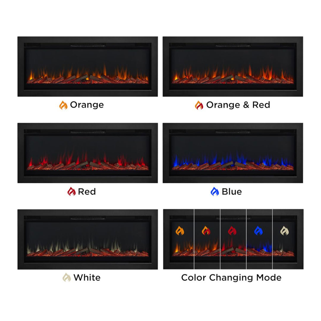 Real Flame 5560 Mount/Recessed 65" Linear Electric Fireplace flame colors