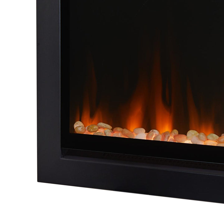 Real Flame 5560 Mount/Recessed 65" Linear Electric Fireplace with rock media