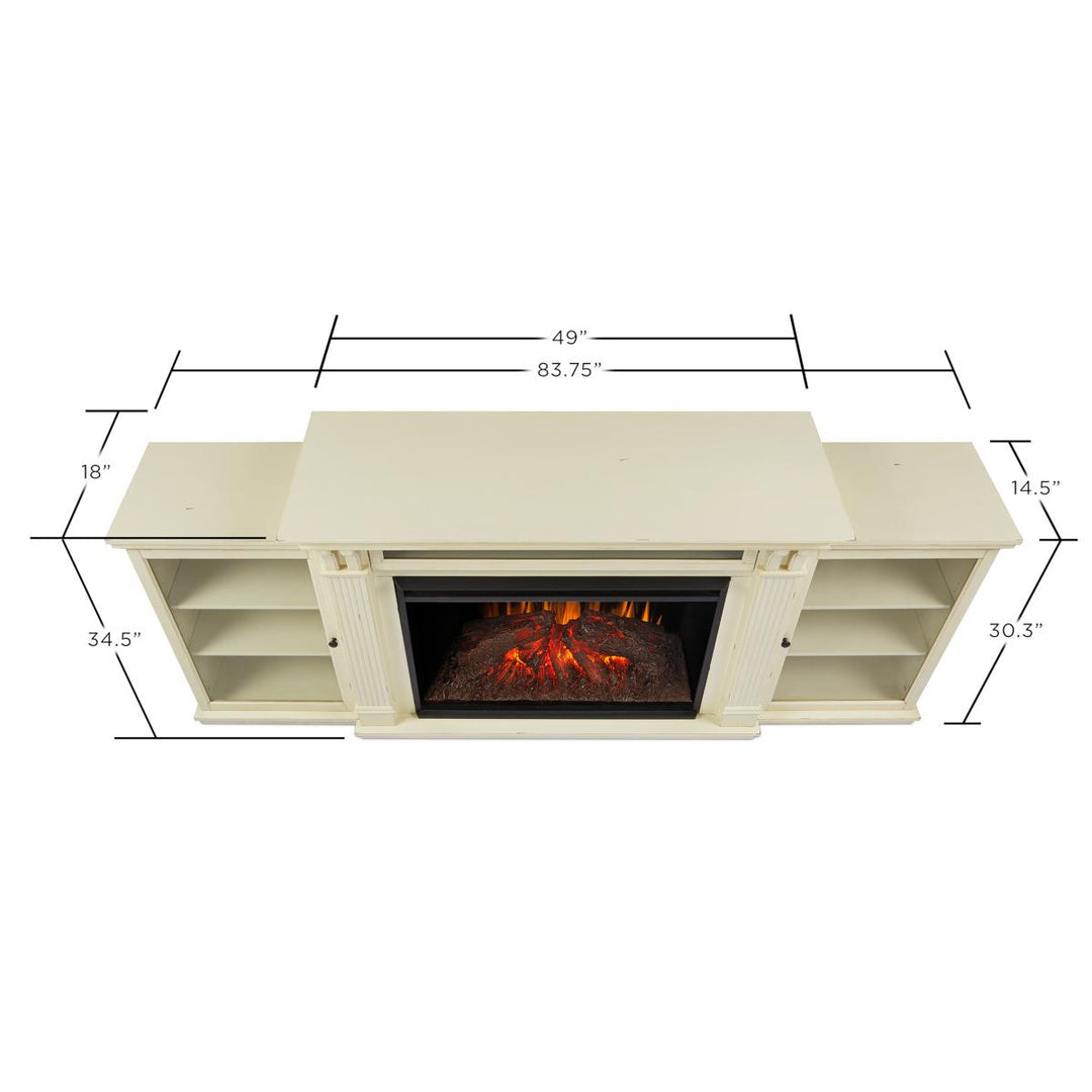Real Flame Tracey Grand Electric Fireplace Distressed White Media Console - 8720E-DSW