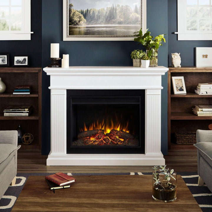 Real Flame White Centennial Grand Electric Fireplace Mantel - 8770E-W