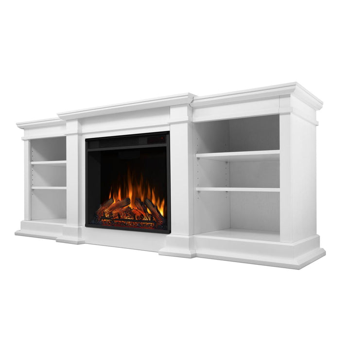 Real Flame Fresno Electric Fireplace Media Console in White - G1200E-W