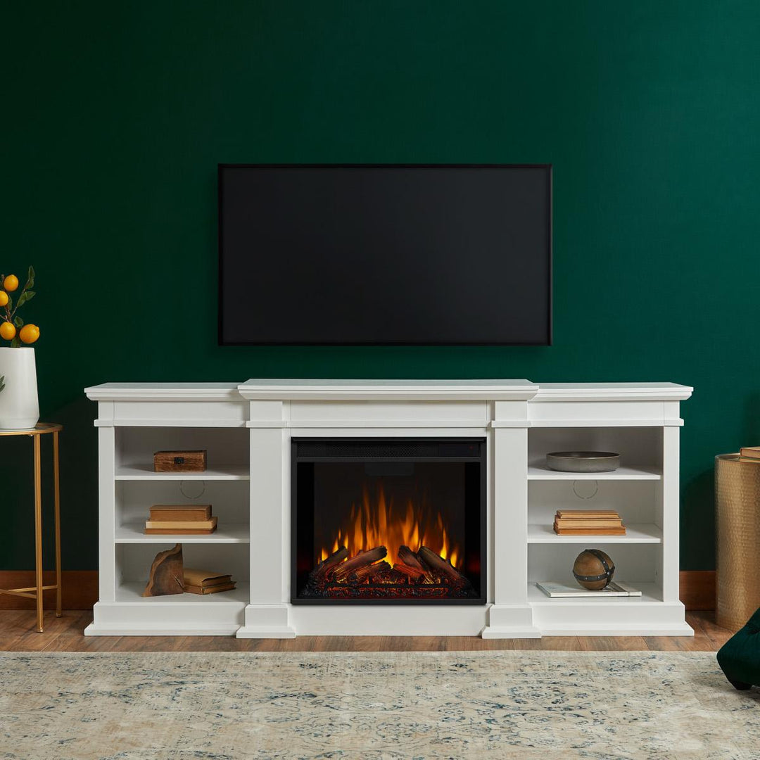 Real Flame Fresno Electric Fireplace Media Console in White - G1200E-W