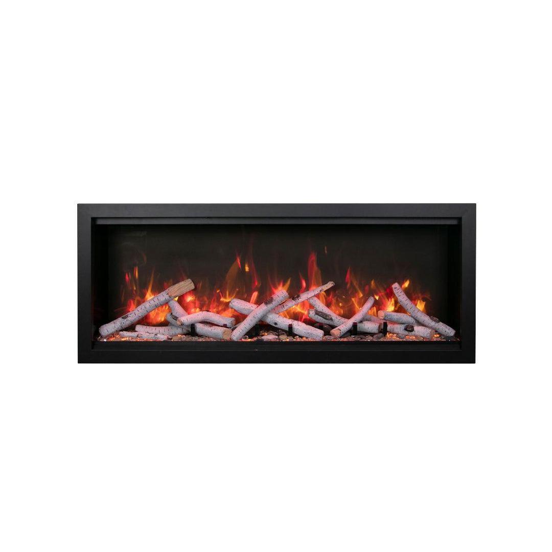 Amantii Symmetry Series 34'' Built-in Electric Fireplace w/ Log and Glass - SYM-34