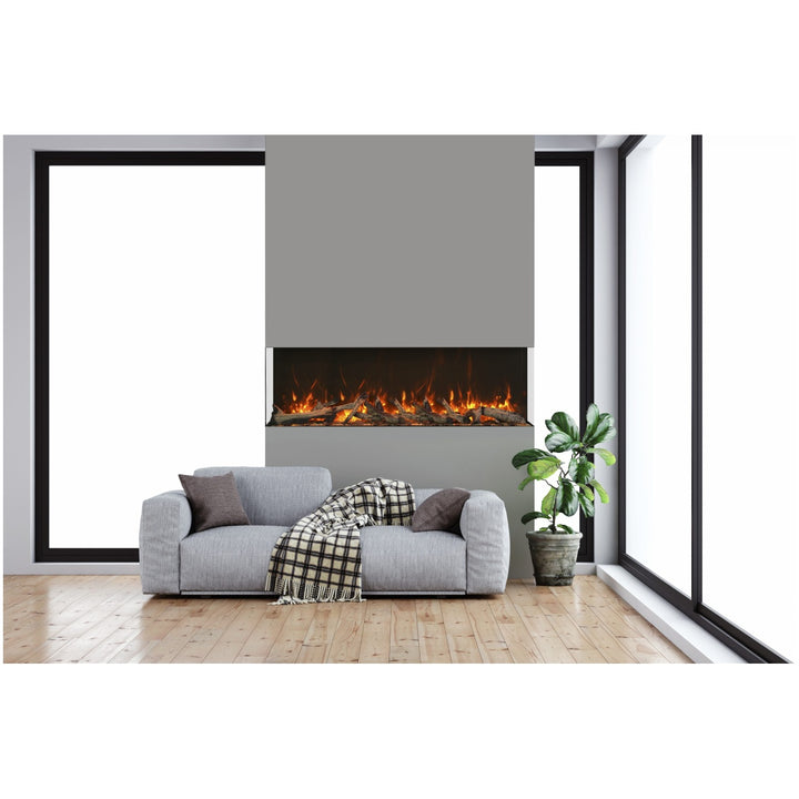 72-inch true view electric fireplace by amantii installed in a living room