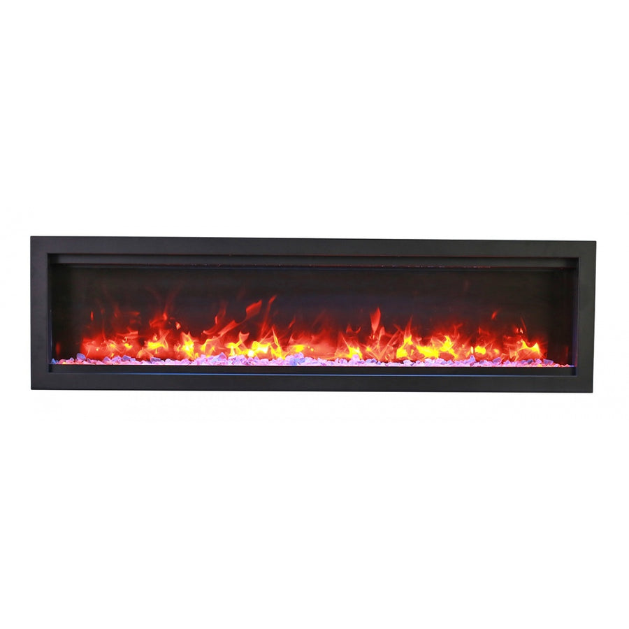 amantii sym-50-bespoke contemporary electric fireplace with crackling fire speaker sound