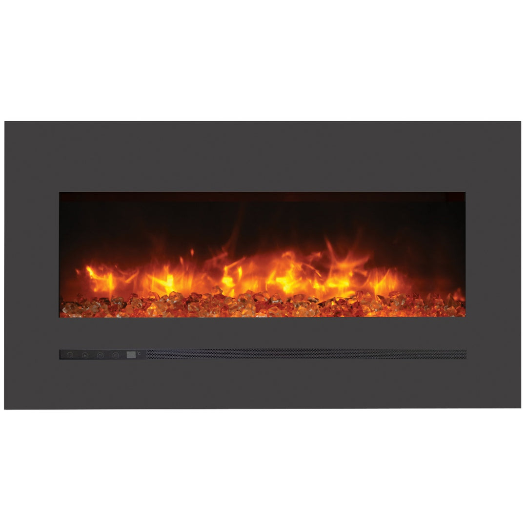 34 inch amantii sierra flame linear electric fireplace built in or wall mount