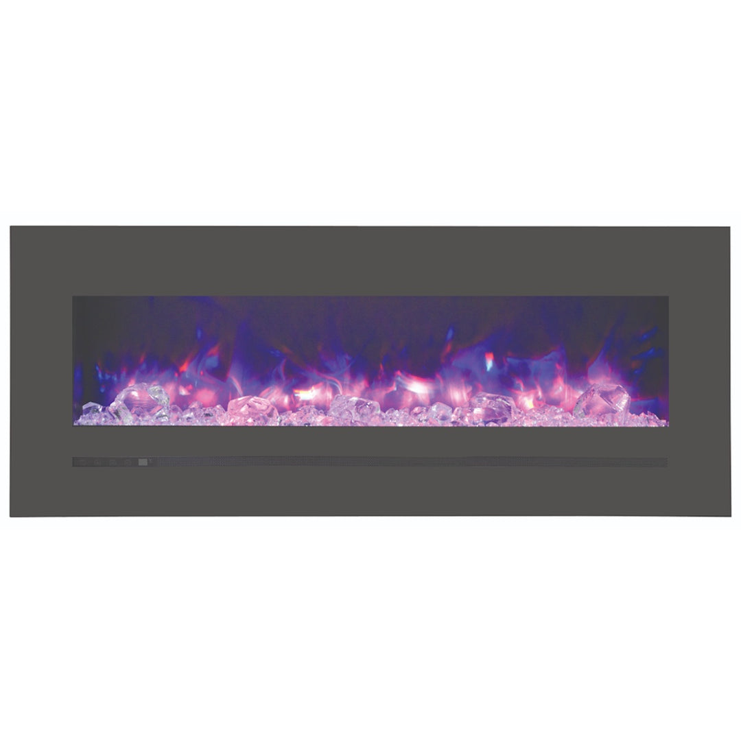 48 inch amantii sierra flame linear electric fireplace wall mount or wall recessed