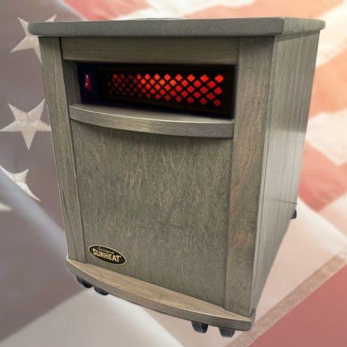 Amish Handcrafted SUNHEAT Infrared Heater - USA1500-AMISH Driftwood Maple