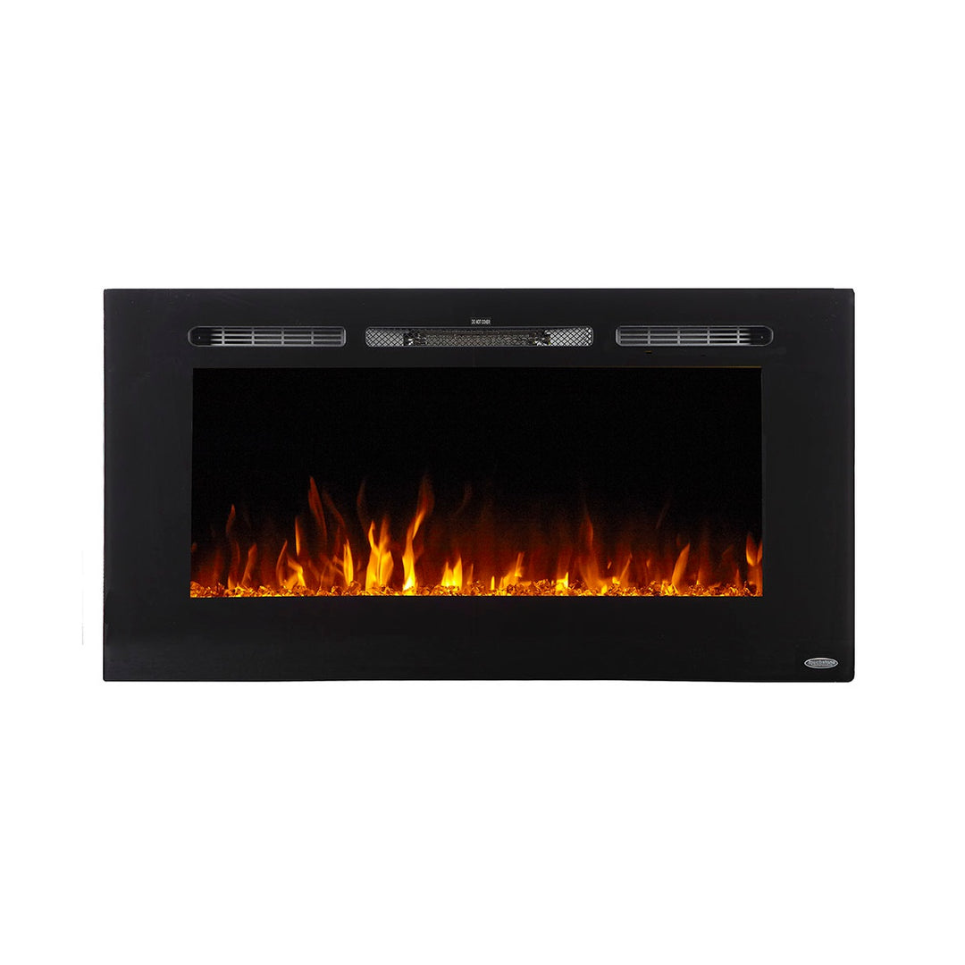 40 inch modern electric fireplace with orange flame effects