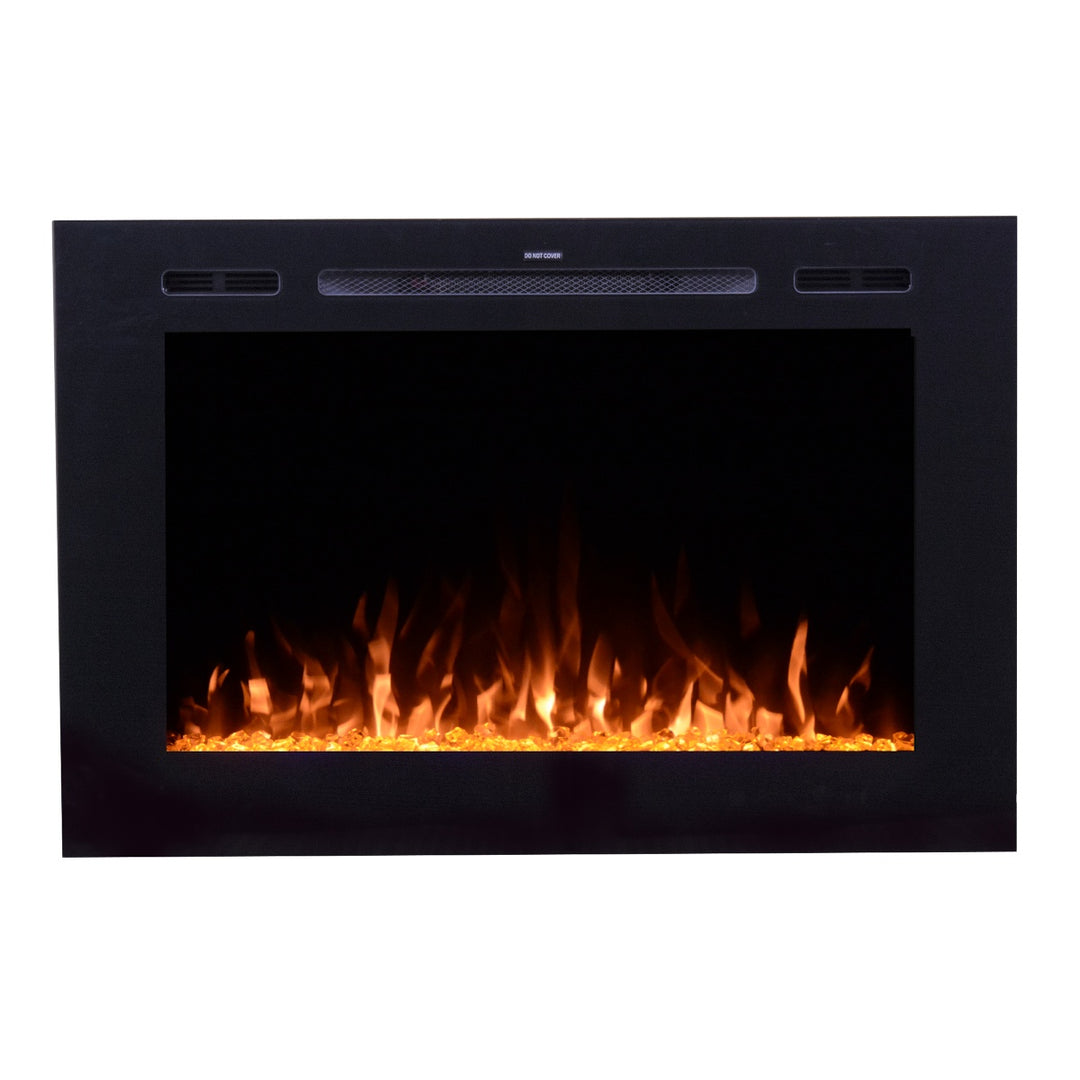 touchstone 80006 forte extra tall modern electric fireplace with glass front