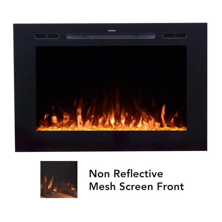 Touchstone 40" Forte Steel Mesh Screen Non Reflective Recessed Electric Fireplace - 80048