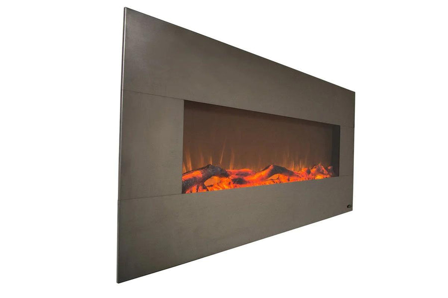 Touchstone Onyx 80026 Linear Electric Fireplace with Stainless Steel Surround and Logs