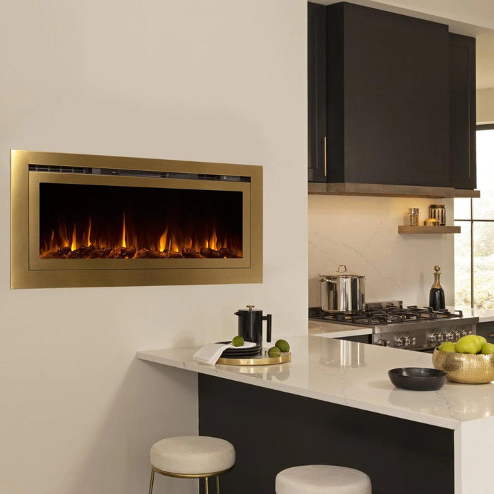 Touchstone Sideline Deluxe Gold 50" Recessed Smart Electric Fireplace - 86275