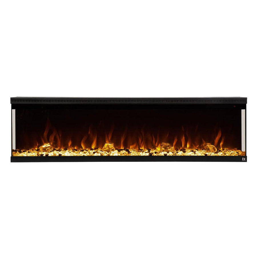 Touchstone Sideline 80051 72" Infinity 3-Sided linear electric fireplace with orange flames